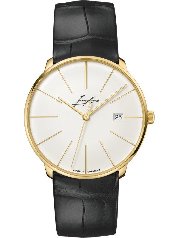 Junghans Herrenarmbanduhr Gelbgold 750 Meister Fein Automatik